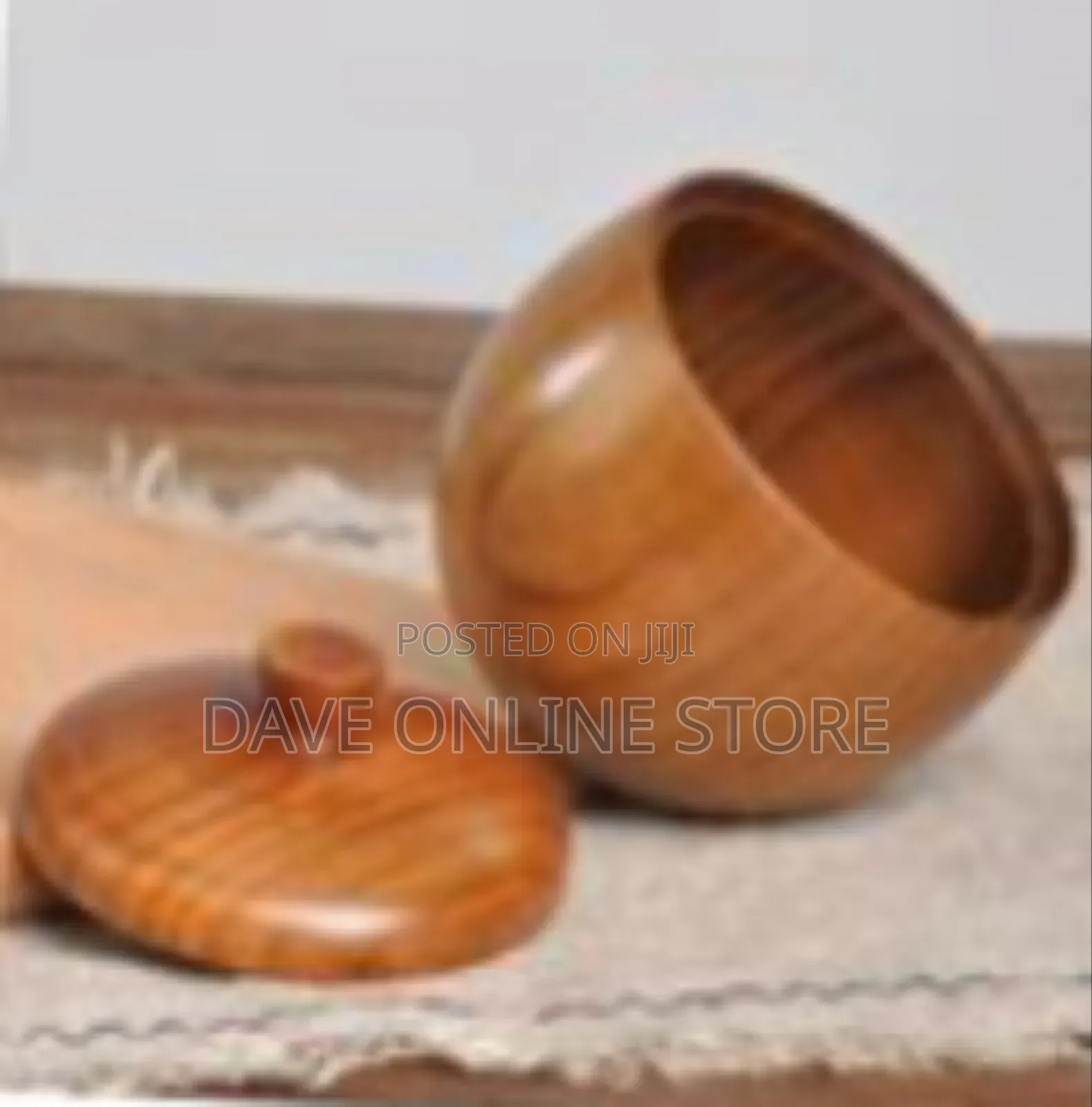 Natural Wooden Sugar Bowl / Condiment Jar