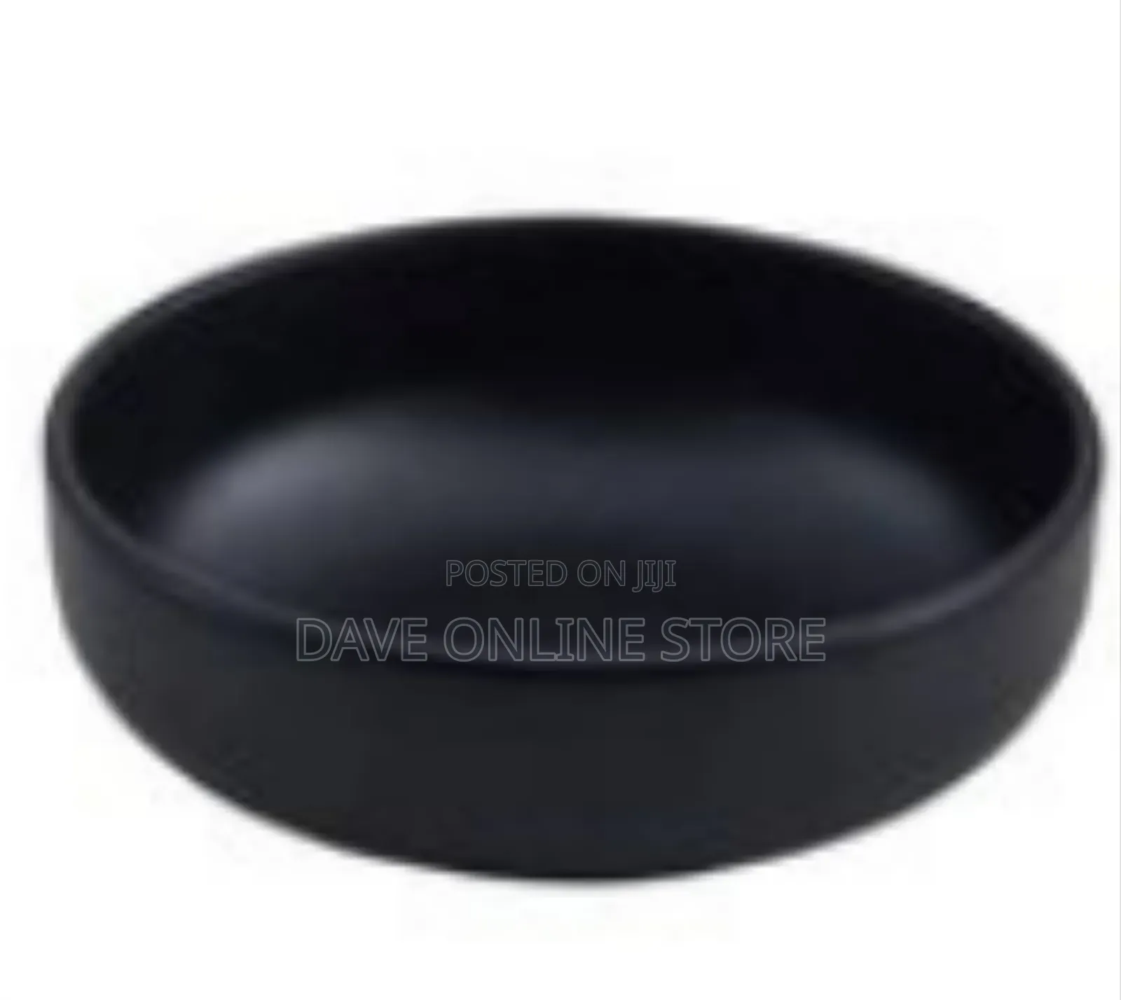 6 Piece Set of Ceramic Matte Black Soup Salad Bowls