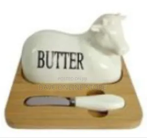 Charming Cow-Themed Ceramic Butter Dish Set