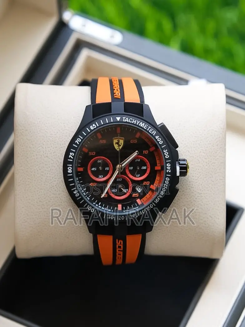 Tachymeter Scuderia Ferrari Black and Orange Chronograph Watch