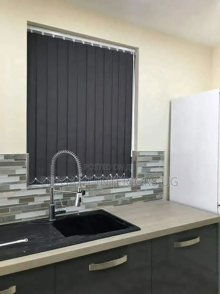 Dark Grey Vertical Office Blinds