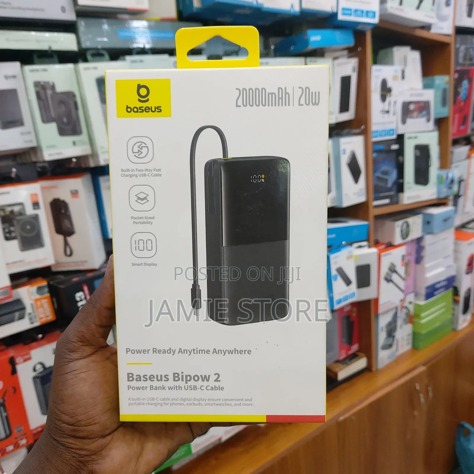Bipow2 Baseus 20000mah Power Bank With Type-c Cable
