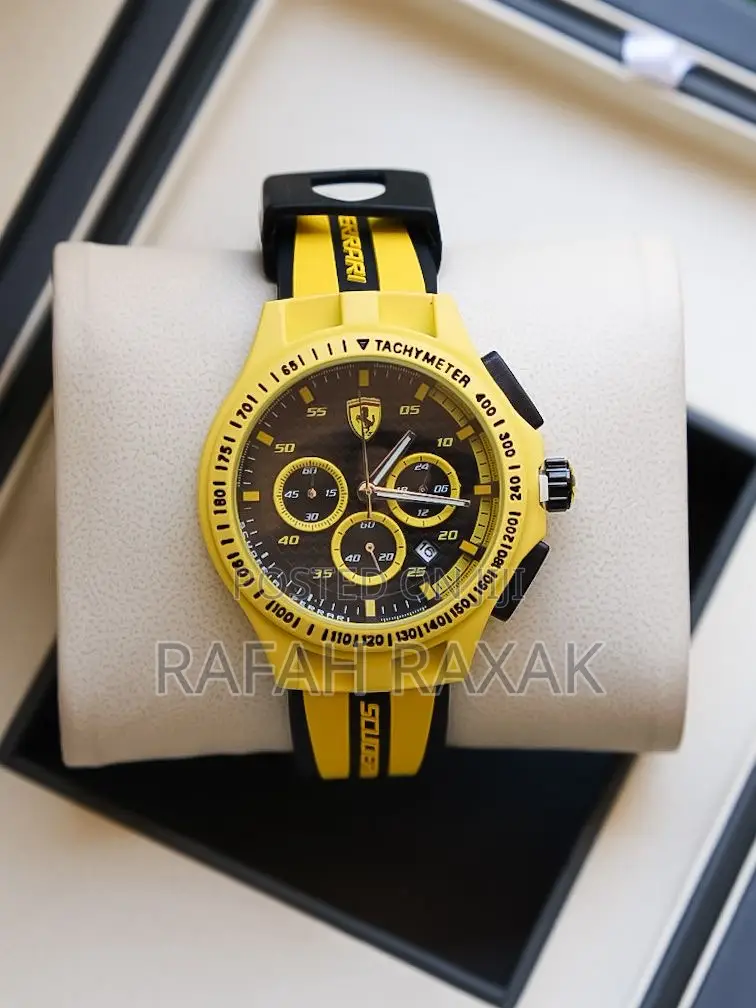 Yellow and Black Scuderia Ferrari Formula Men’S Watch