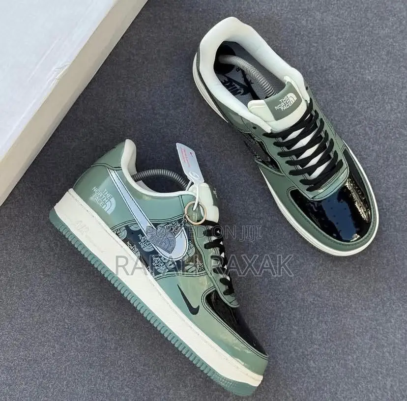 Green Patent Leather Nike Air Force 1xthe North Face Sneakers