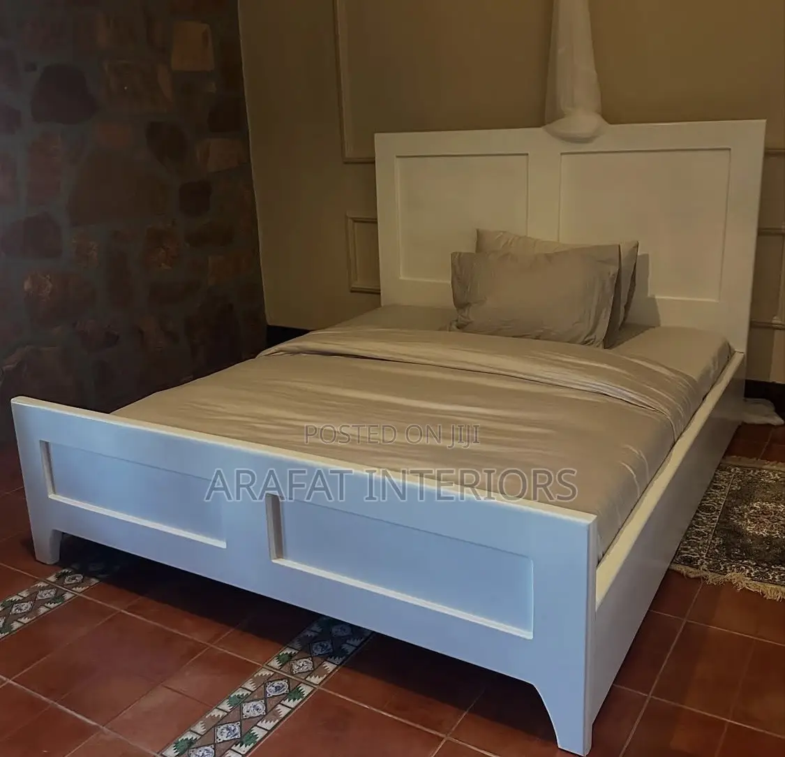 Modern White Panel Bed Frame