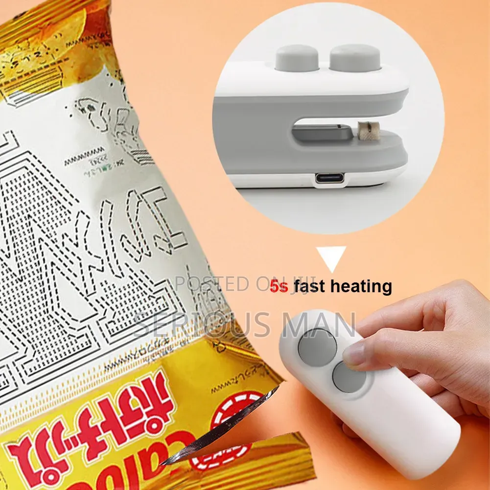 2-in-1 Portable Heat Sealer and Cutter for Snack Bags.