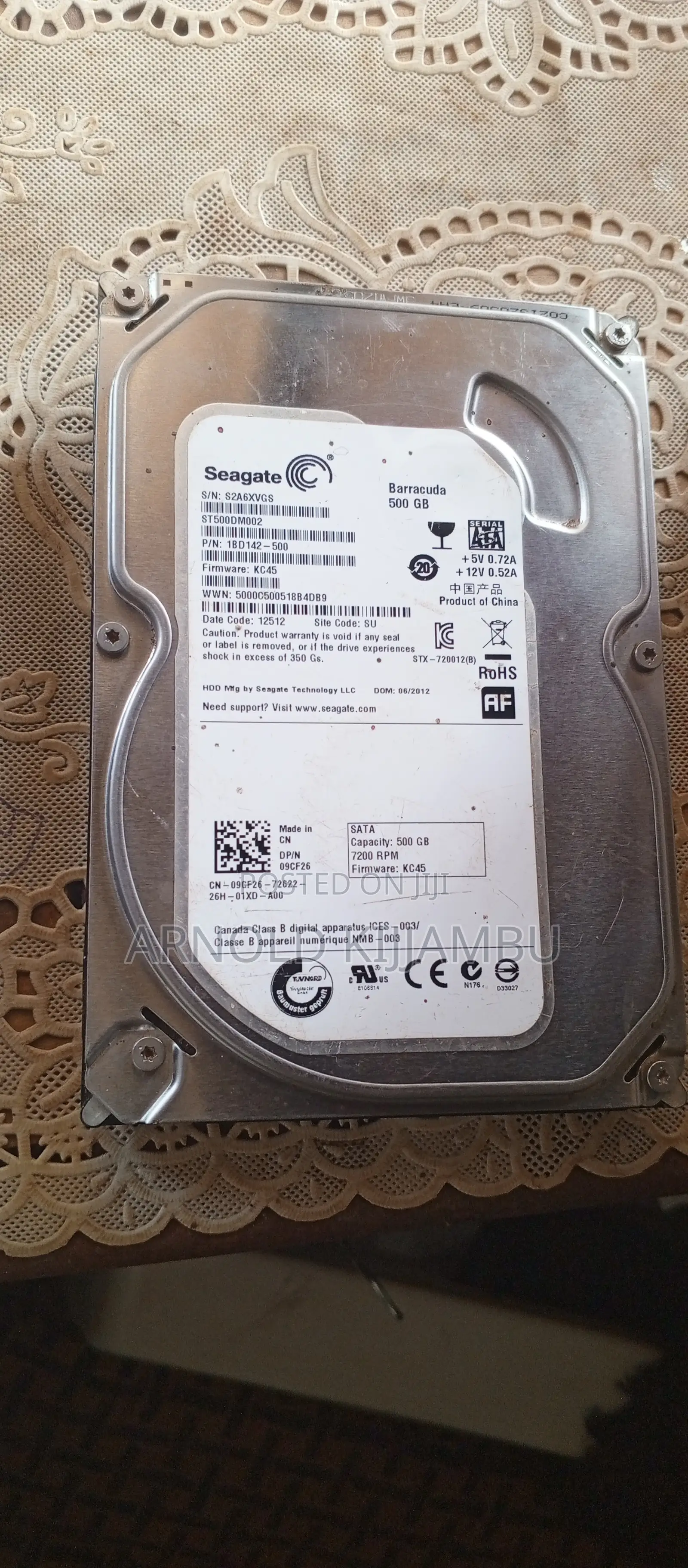 500gb Seagate Barracuda Sata Hdd, 7200 RPM 1tb Dell/Seagate Constellat