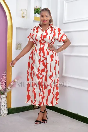 Abstract Print Shirt Dress