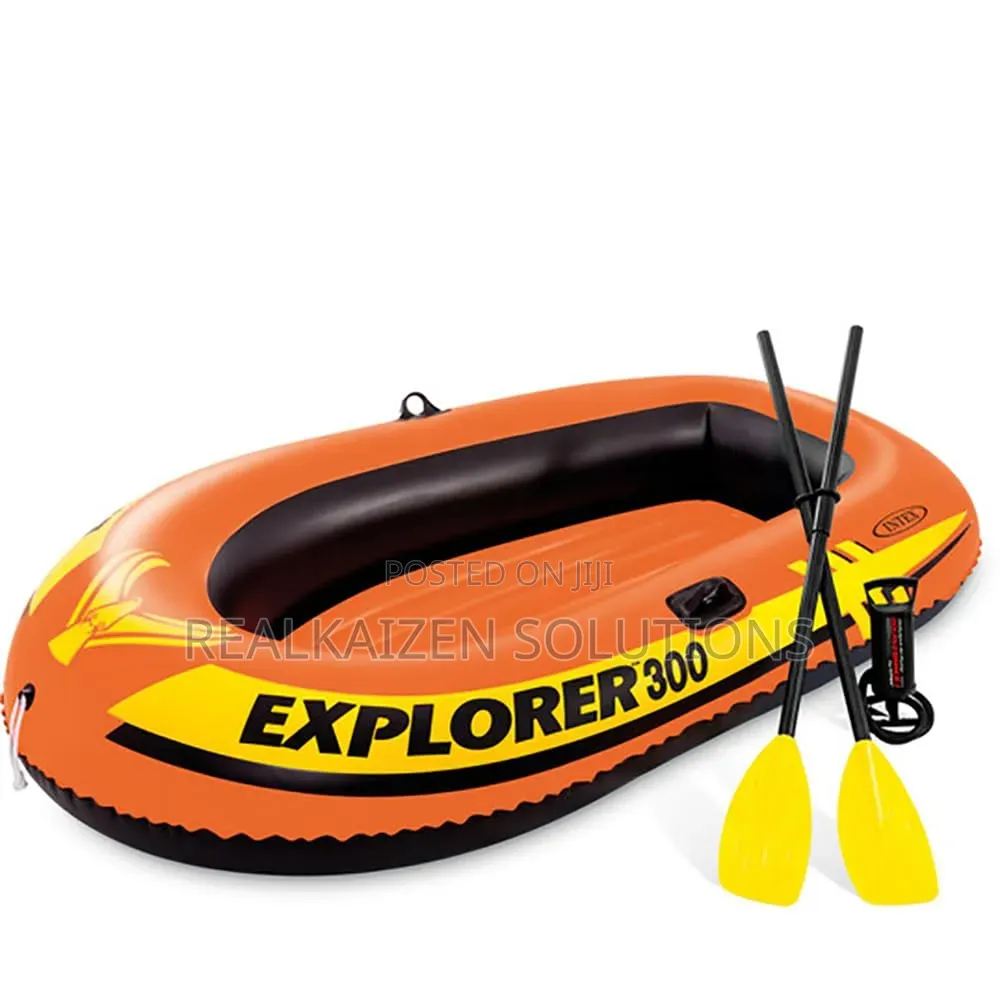 Intex Explorer 300 Inflatable 3 Person Boat Set With Pump