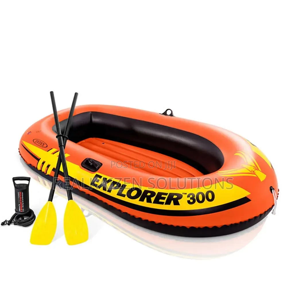 Intex Explorer 300 Inflatable 3 Person Boat Set With Pump