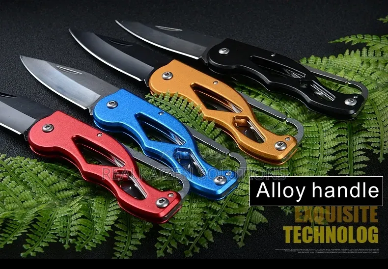 Carabiner Folding Outdoor Knife With Belt Clip