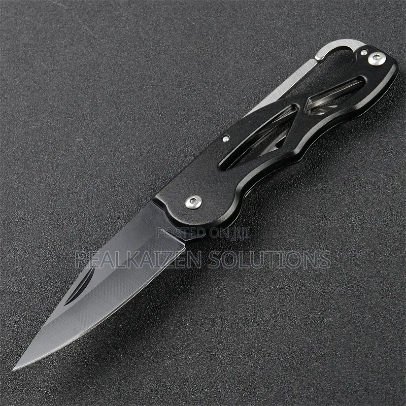 Carabiner Folding Outdoor Knife With Belt Clip