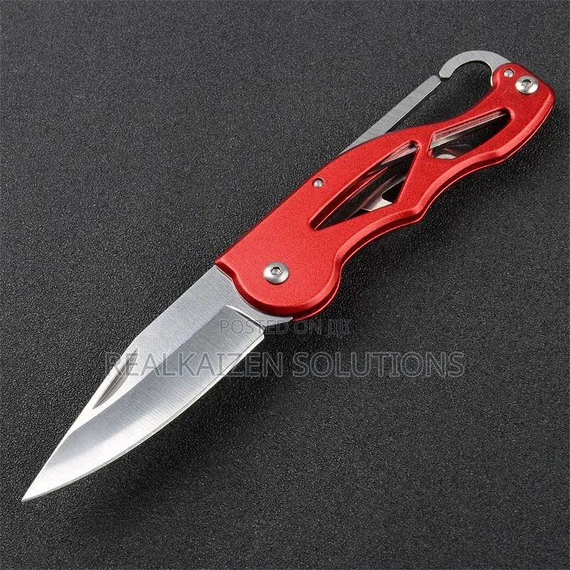 Carabiner Folding Outdoor Knife With Belt Clip