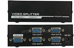 4port Splitter With Power Adapter for Vga/ Svga 4 Port