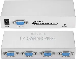 4port Splitter With Power Adapter for Vga/ Svga 4 Port