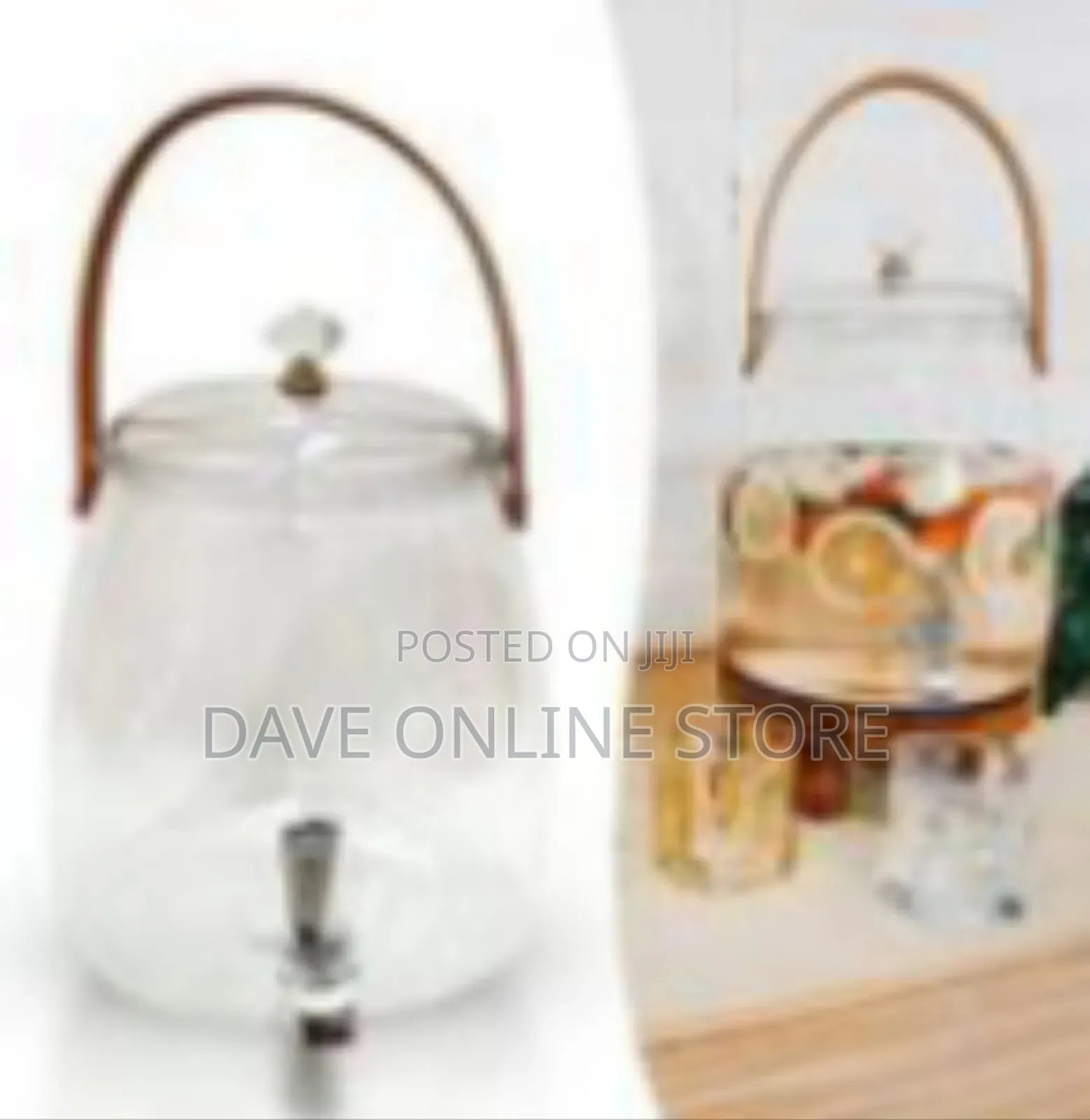 Elegant Glass Beverage Dispenser With Carrying Handle