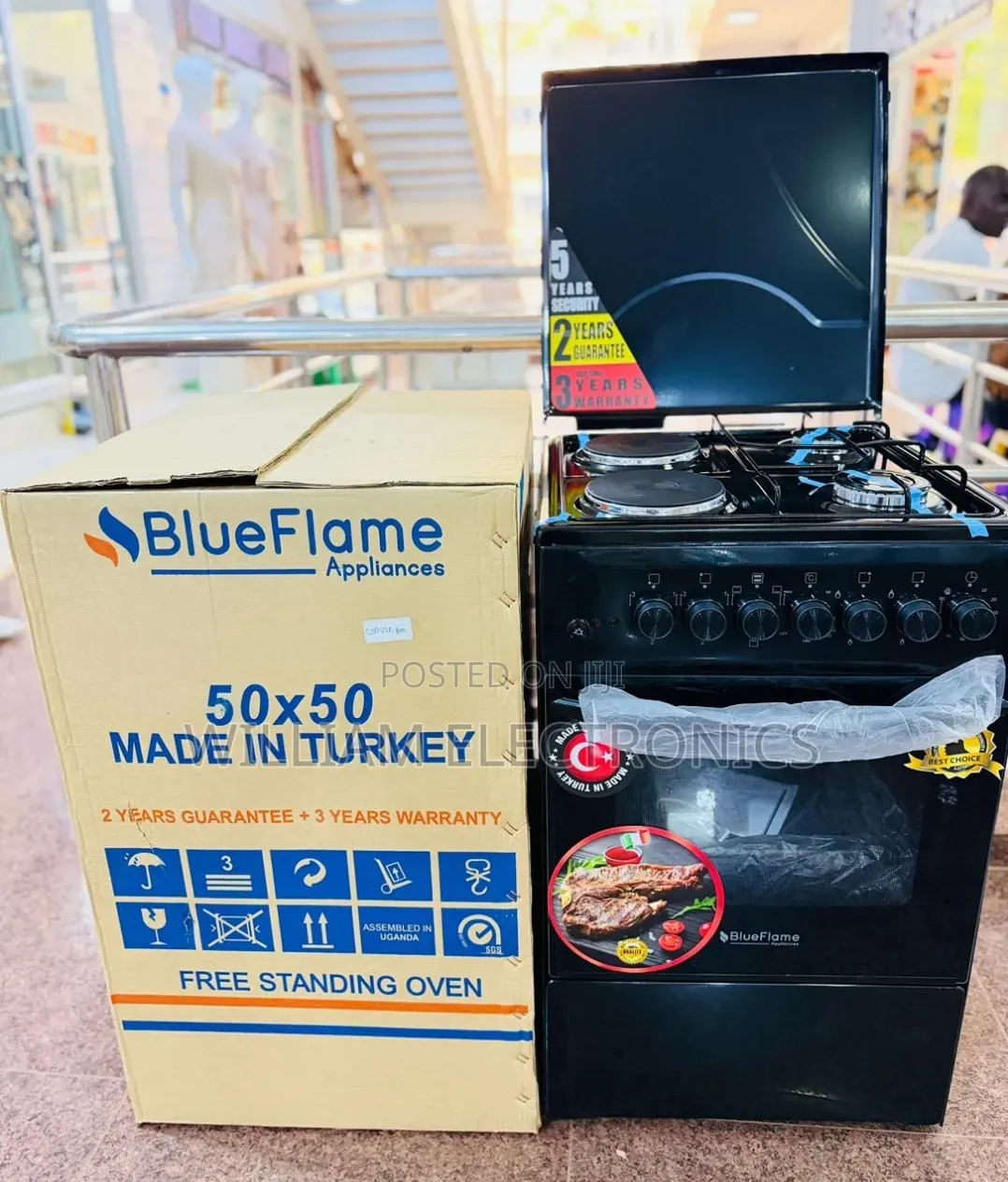 Blueflame 50 by 50 2 by 2 Cooker With Electric Oven