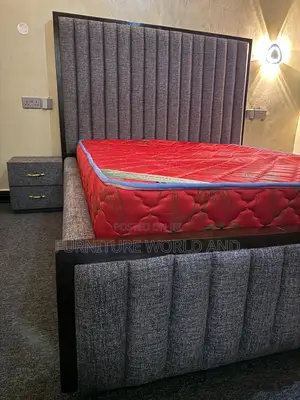 Grey Line Wood Framed Bed