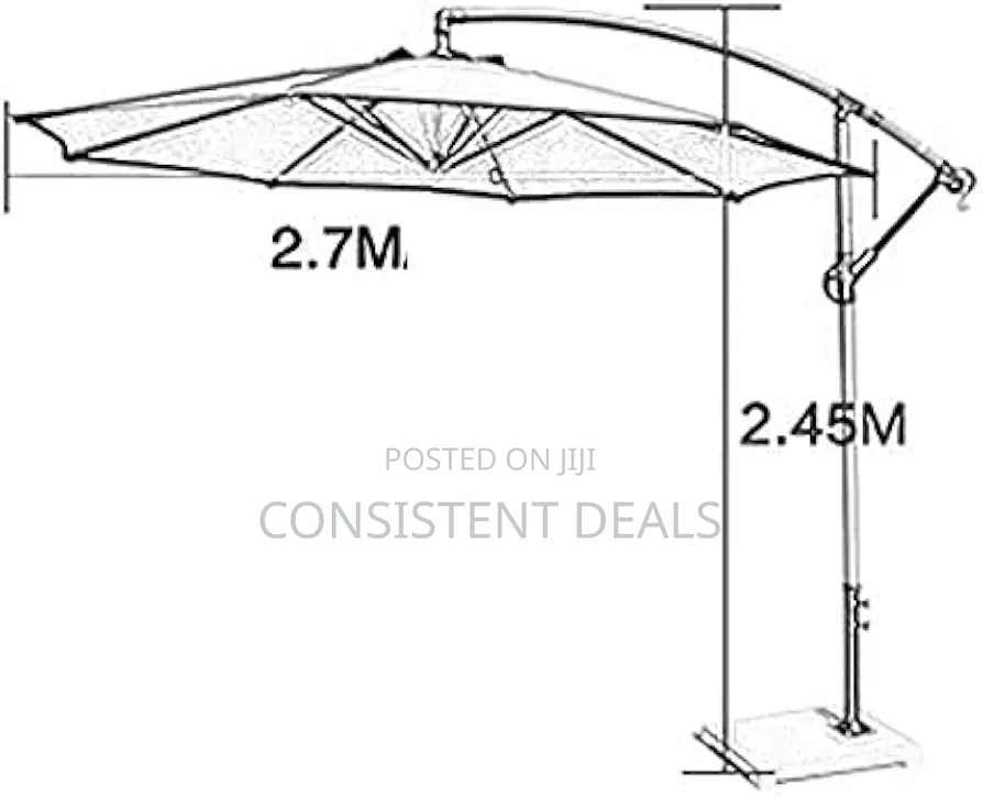 Outdoor Banana Umbrella Aluminum Garden Parasol