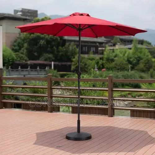Round Patio Market Umbrella, 8 Ribs Garden Parasol Umbrella