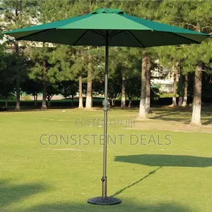 Round Patio Market Umbrella, 8 Ribs Garden Parasol Umbrella