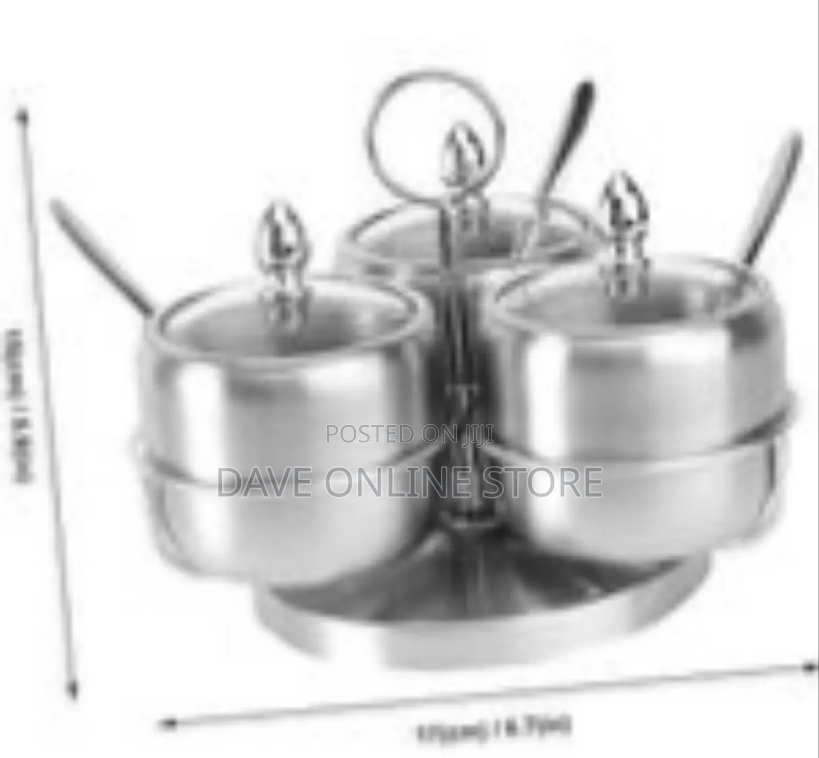 3 Pieces Sugar Bowl Set - Silver