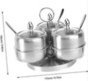 3 Pieces Sugar Bowl Set - Silver