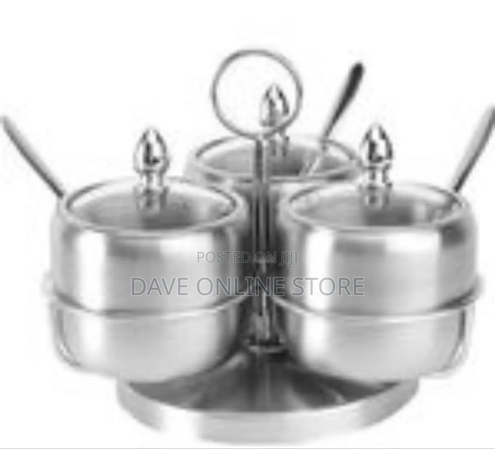 3 Pieces Sugar Bowl Set - Silver