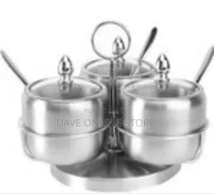 3 Pieces Sugar Bowl Set - Silver