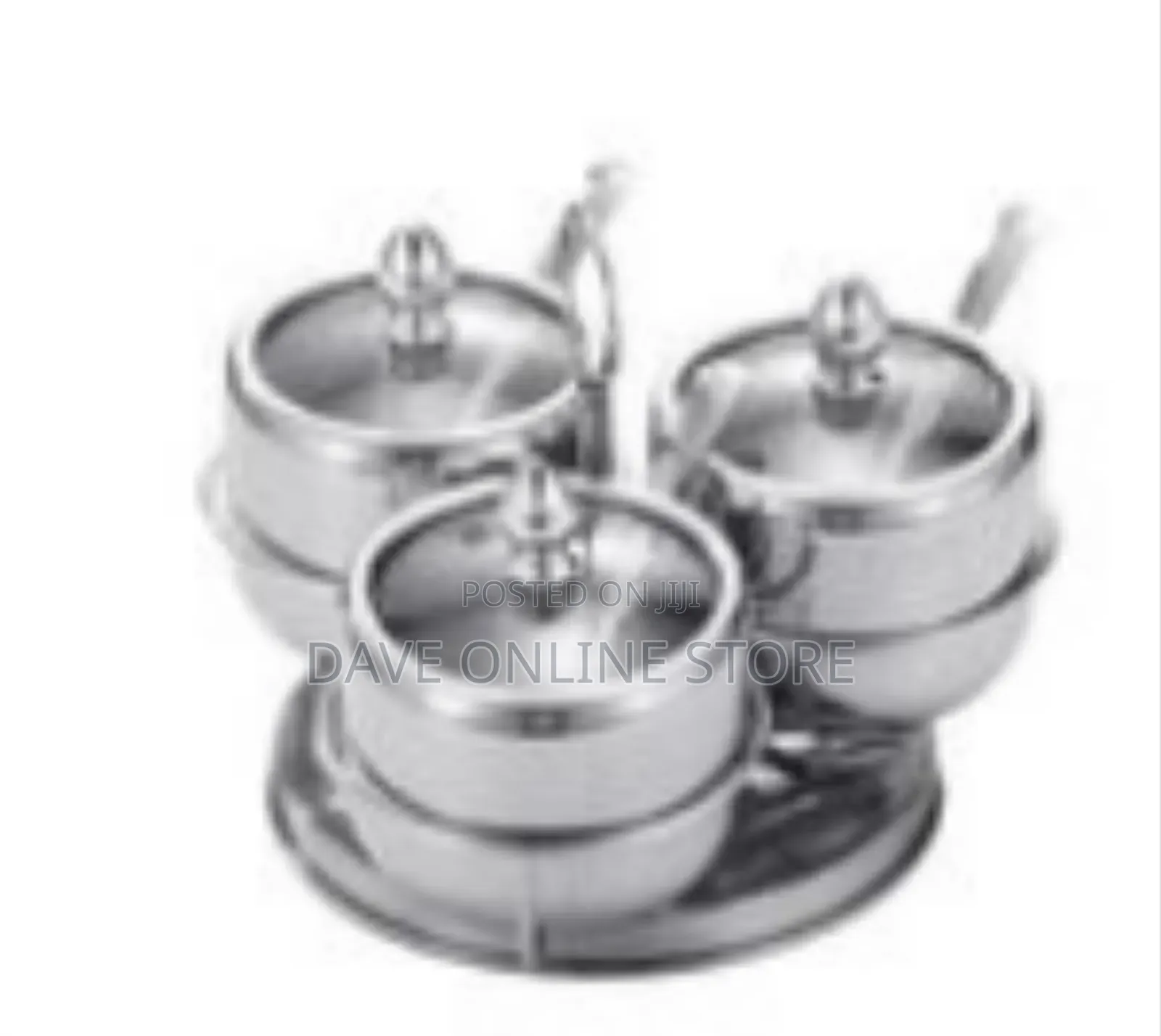 Set of 7 Stainless Steel Canisters for Storing and Serving Sugar.