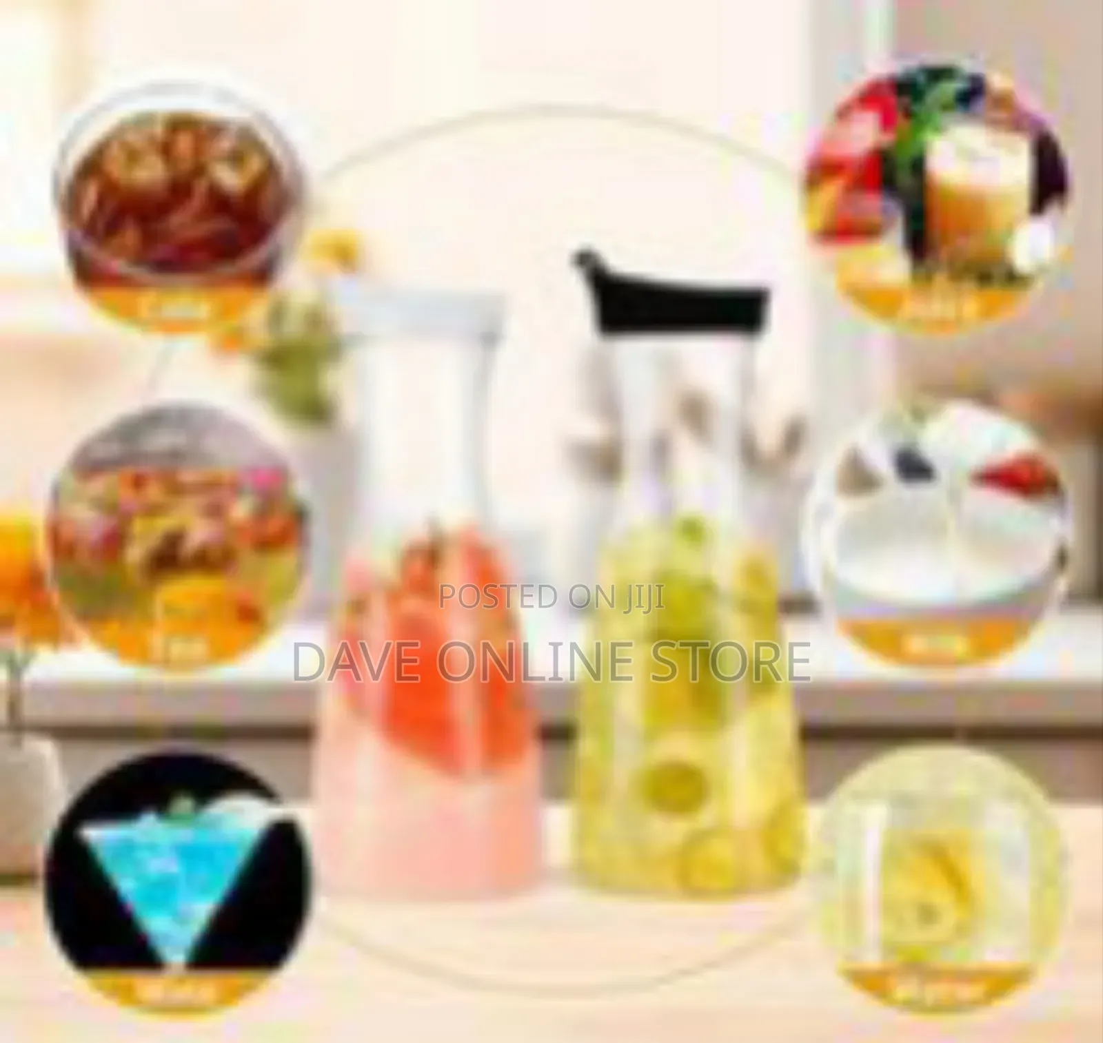 Elegant Glass Teapot / Serving Pitcher With Wooden Lid