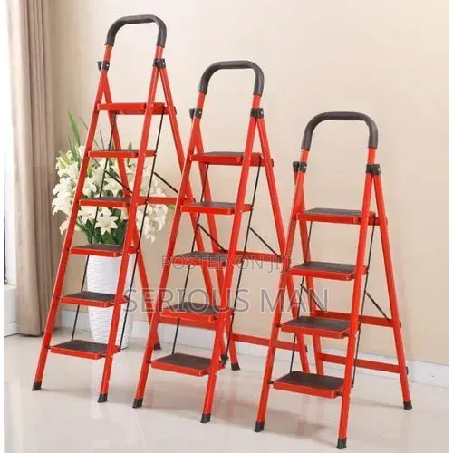 Red Steel Household / Industrial Ladder