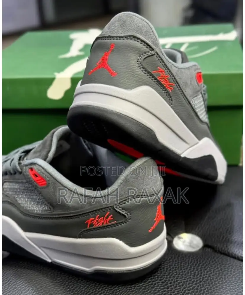 Grey With Red Version of Nike Air Jordan Flight Court Sneakers