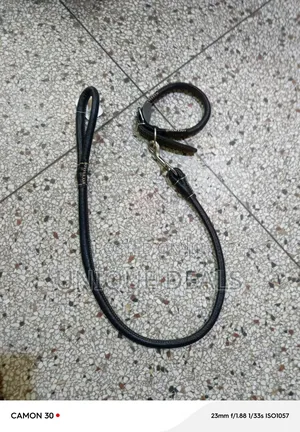 Pu Leather Dog Lead With Dog Collar Set