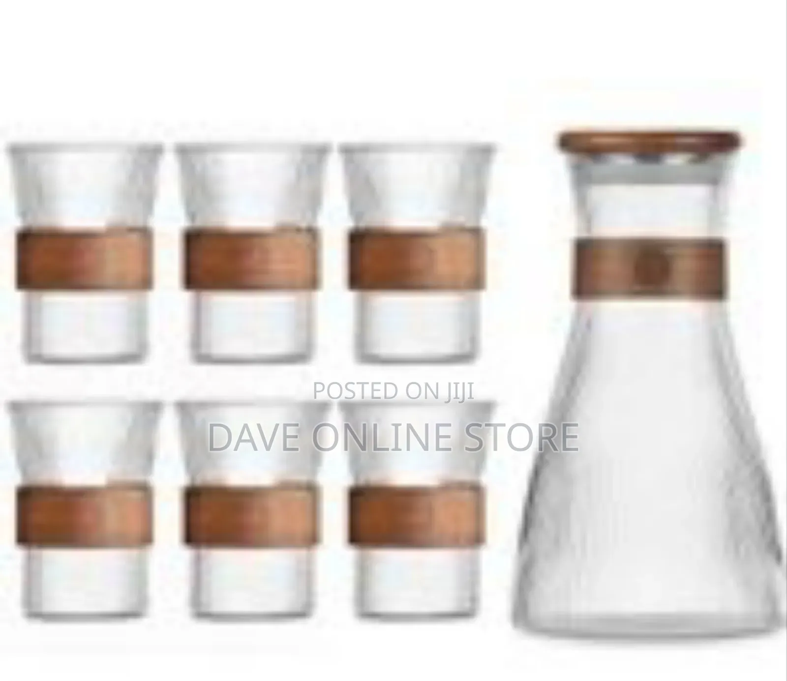 Elegant Ribbed Glass Carafe Tumbler Set