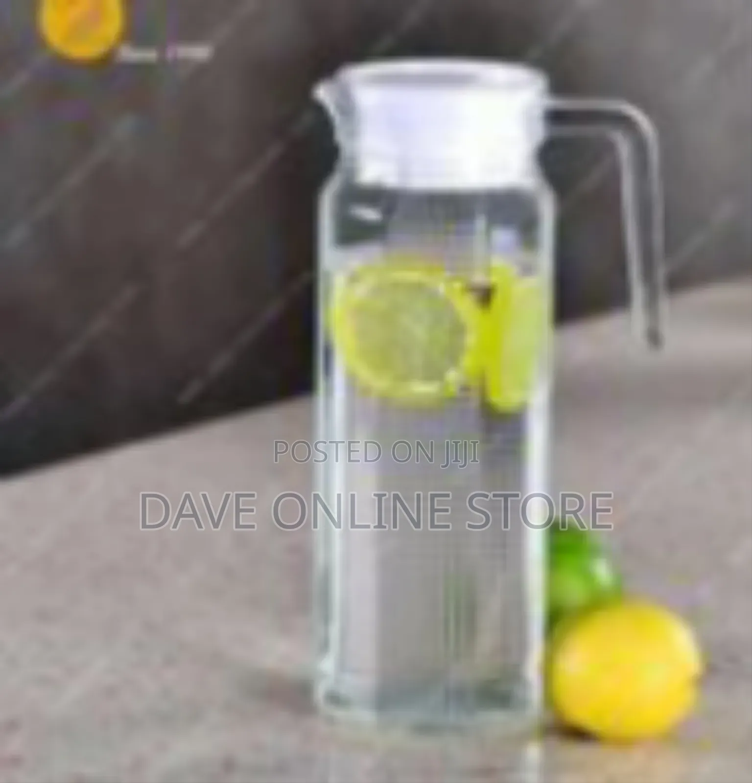 Textured Glass Carafe / Pitcher With Lid
