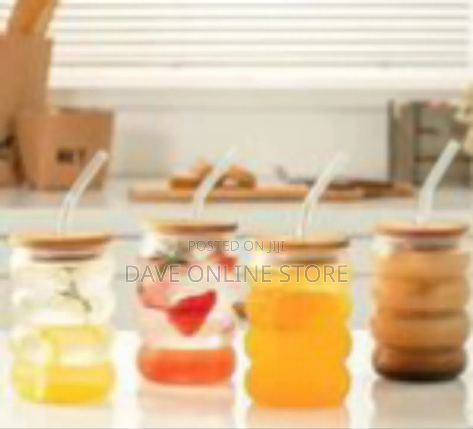 Stacked Bubble Glass Drinking Tumbler Set With Wooden Lid and Glass