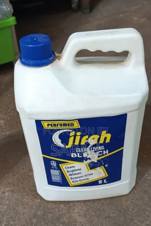 A 5-Liter Bottle of Jireh Clean Living Scented Bleach.