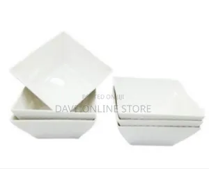 6 Piece Set of Ceramic Square Shaped Dinner Bowls