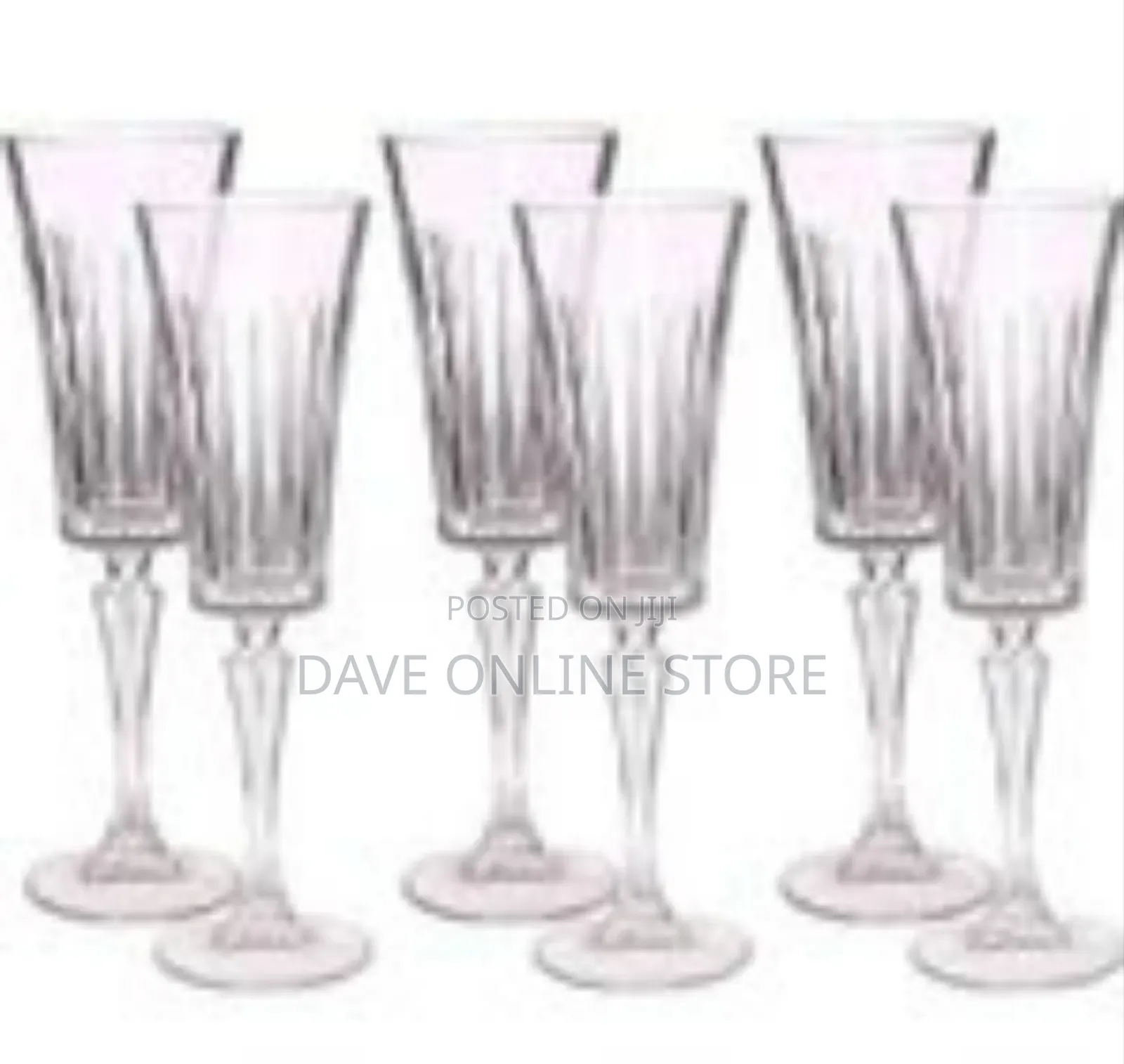 6 Crystal Champagne Glasses