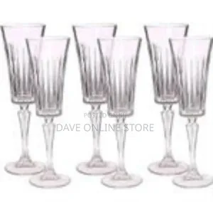 6 Crystal Champagne Glasses