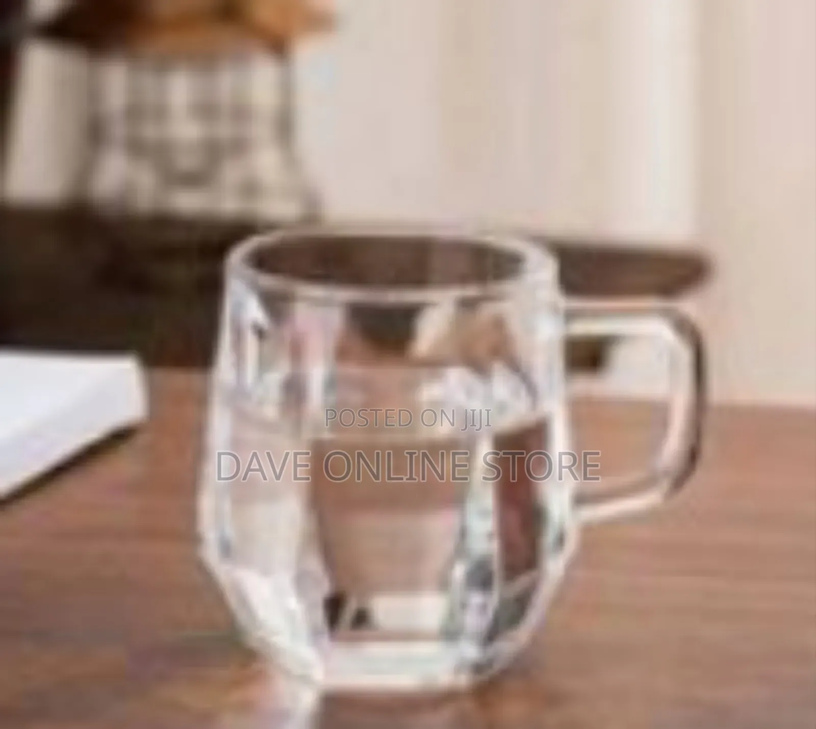 Faceted Amber Glass Mug Set