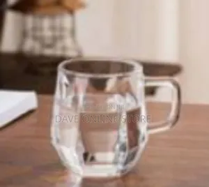 Faceted Amber Glass Mug Set