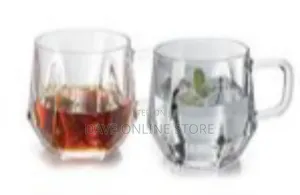 Faceted Amber Glass Mug Set