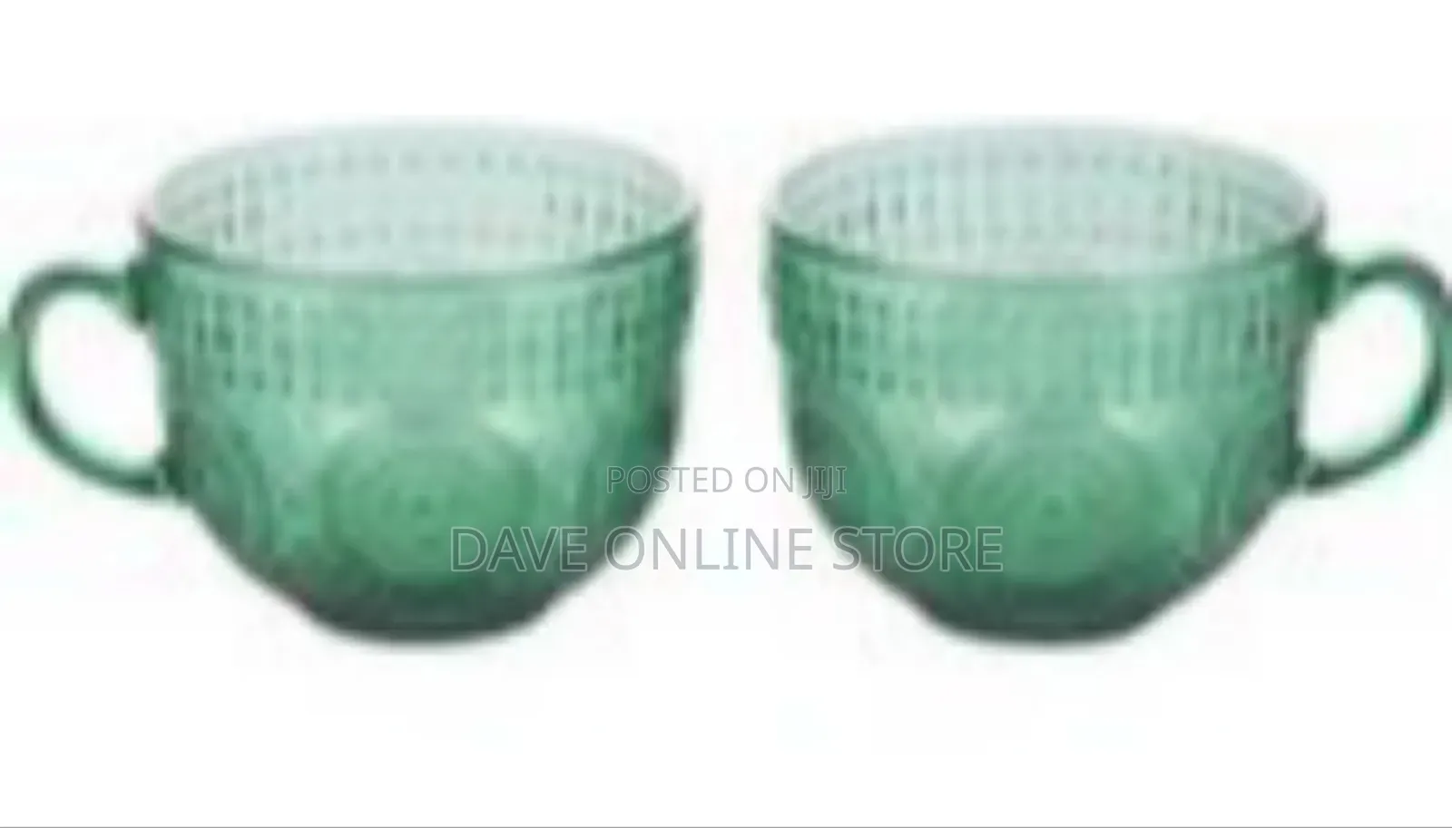 Vintage-Style Embossed Glass Soup or Jumbo Mug Set