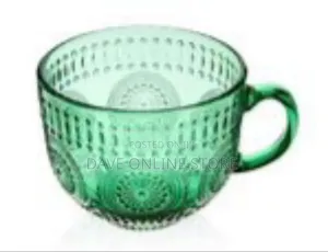 Vintage-Style Embossed Glass Soup or Jumbo Mug Set