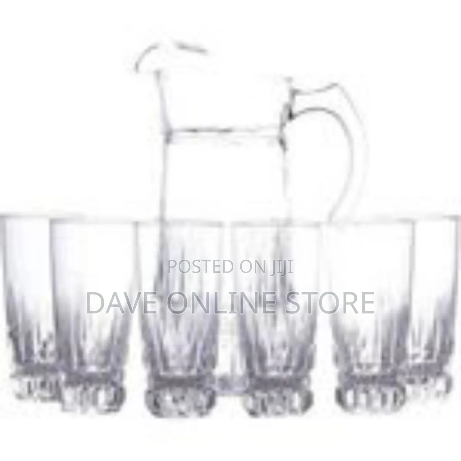 Elegant Clear Glass Pitcher and Tumbler Set