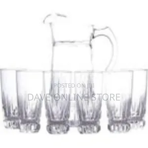 Elegant Clear Glass Pitcher and Tumbler Set