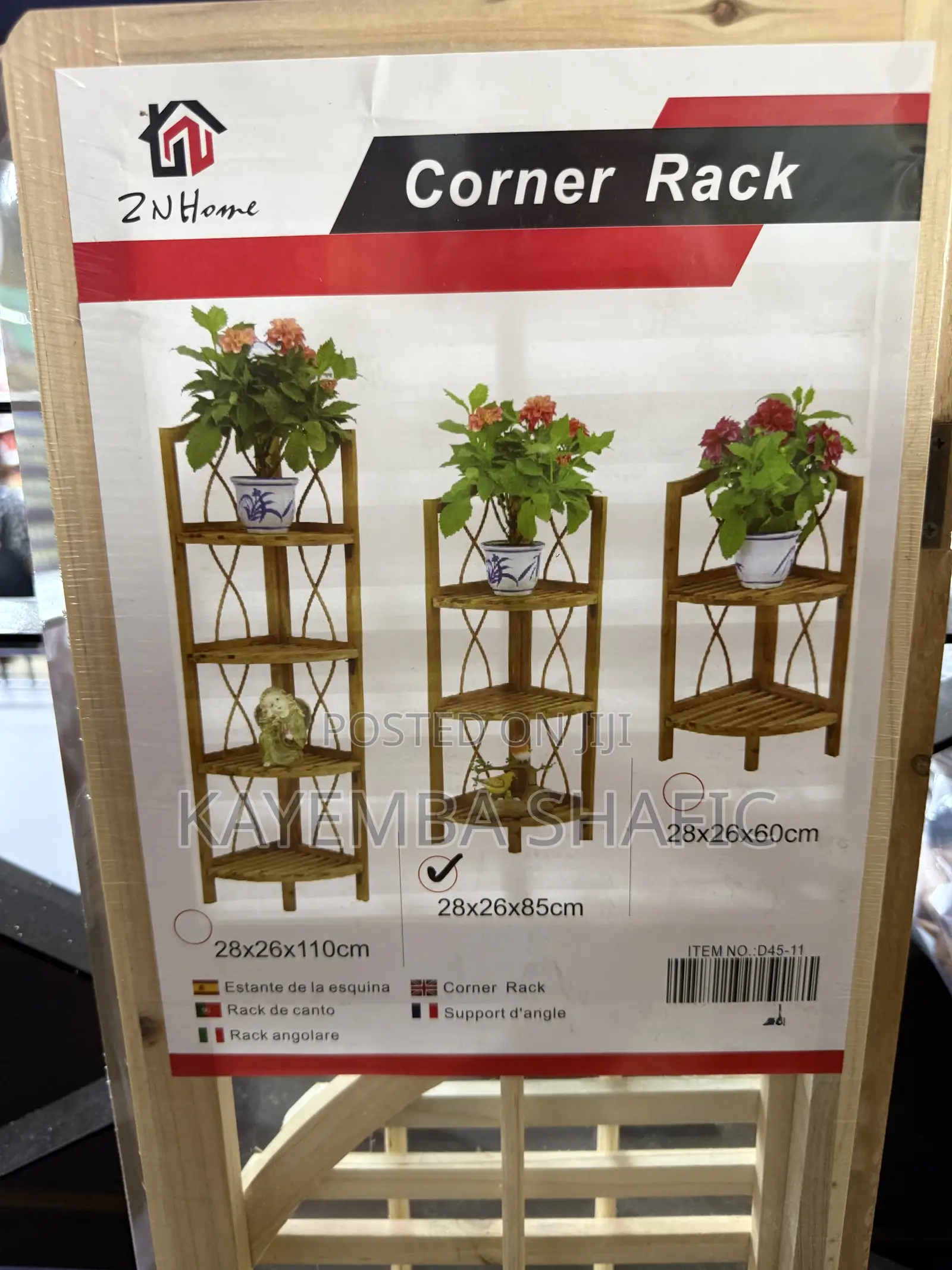 3-Tier Folding Wooden Corner Shelf / Plant Stand