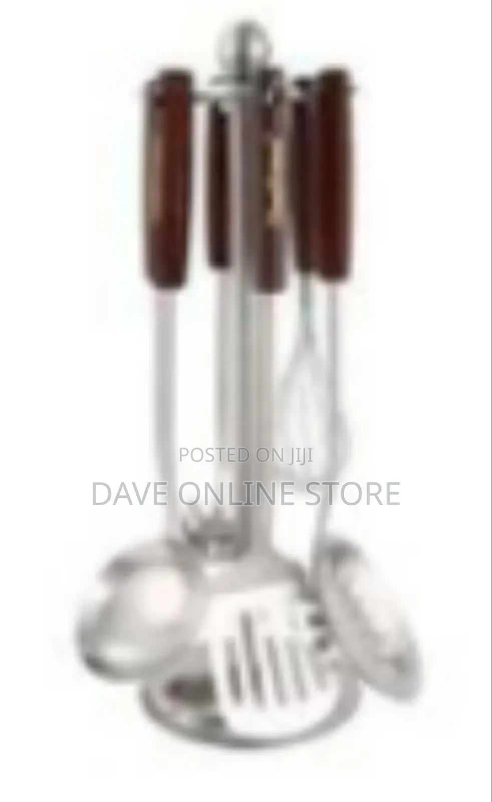 Stainless Steel Kitchen Utensil Set With Rotating Stand